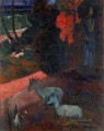 Tarari Maruru Landschaft mit Zwei Ziegen Pfosten Impressionismus Primitivismus Paul Gauguin